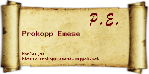 Prokopp Emese névjegykártya